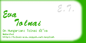 eva tolnai business card